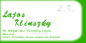 lajos klinszky business card